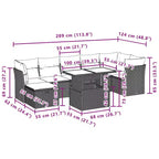vidaXL 8 Piece Garden Sofa Set with Cushions Poly Rattan