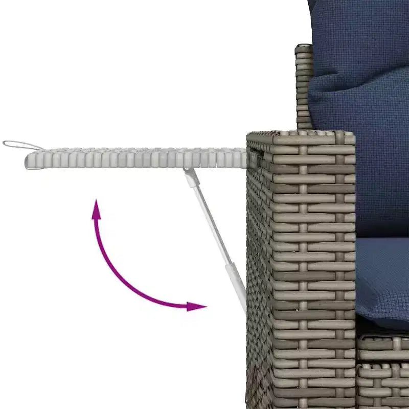 vidaXL 5 Piece Garden Sofa Set with Cushions Grey Poly Rattan