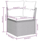 vidaXL 7 Piece Patio Sofa Set with Cushions, Poly Rattan Outdoor Sectional, Modular, Adjustable Table