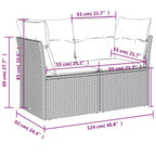 vidaXL 7 Piece Patio Sofa Set with Cushions, Poly Rattan Outdoor Sectional, Modular, Adjustable Table