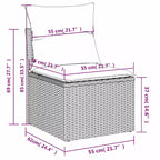 vidaXL 4 Piece Garden Sofa Set with Cushions Grey Poly Rattan
