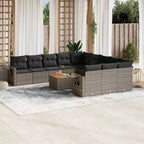 vidaXL 12 Piece Garden Sofa Set with Cushions Black Poly Rattan