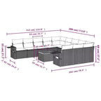 vidaXL 12 Piece Garden Sofa Set with Cushions Black Poly Rattan