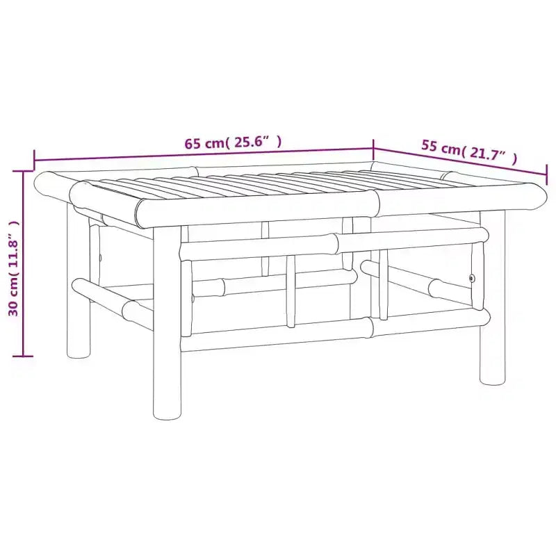 vidaXL 5 Piece Patio Lounge Set with Cushions Bamboo