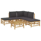 vidaXL 5 Piece Patio Lounge Set with Cushions Bamboo
