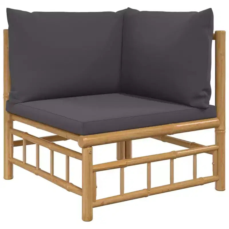 vidaXL 5 Piece Patio Lounge Set with Cushions Bamboo