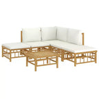 vidaXL 5 Piece Patio Lounge Set with Cushions Bamboo