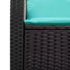 vidaXL 5 Piece Patio Sofa Set with Cushions Stackable Gray Poly Rattan