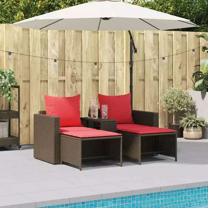 vidaXL 5 Piece Patio Sofa Set with Cushions Stackable Gray Poly Rattan