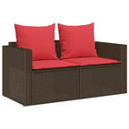 vidaXL 5 Piece Patio Sofa Set with Cushions Stackable Gray Poly Rattan