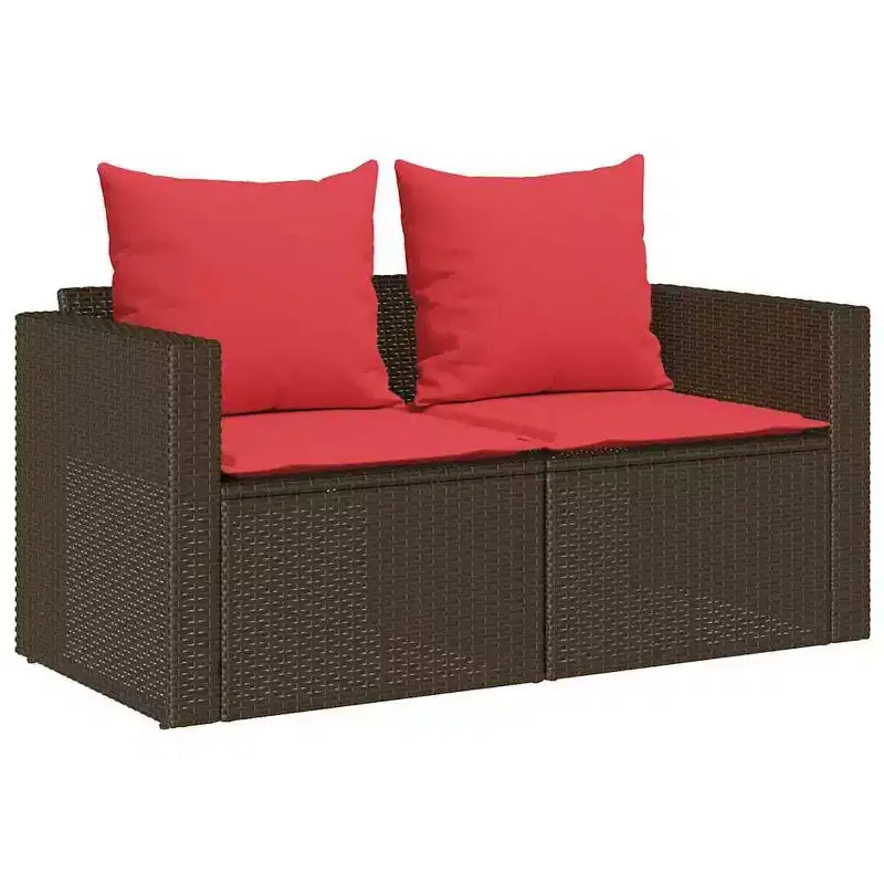 vidaXL 5 Piece Patio Sofa Set with Cushions Stackable Gray Poly Rattan
