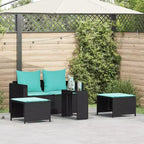 vidaXL 5 Piece Patio Sofa Set with Cushions Stackable Gray Poly Rattan