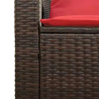 vidaXL 5 Piece Patio Sofa Set with Cushions Stackable Gray Poly Rattan