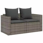 vidaXL 5 Piece Patio Sofa Set with Cushions Stackable Gray Poly Rattan