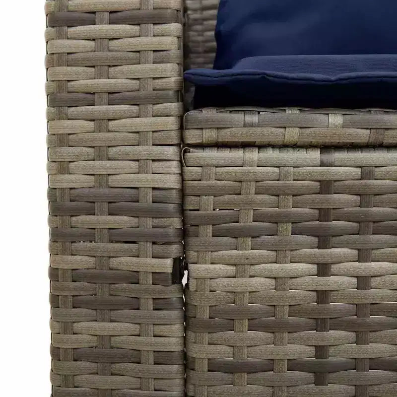 vidaXL 5 Piece Patio Sofa Set with Cushions Stackable Gray Poly Rattan