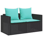 vidaXL 5 Piece Patio Sofa Set with Cushions Stackable Gray Poly Rattan