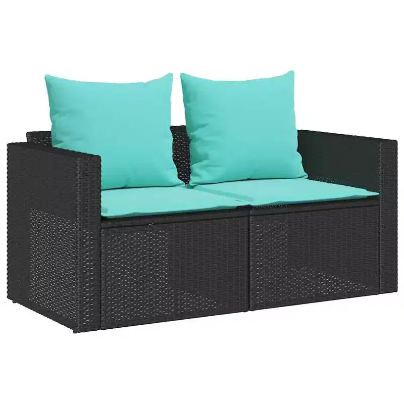 vidaXL 5 Piece Patio Sofa Set with Cushions Stackable Gray Poly Rattan