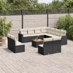 vidaXL Salon de jardin 12 pièces avec coussins en résine tressée beige