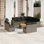 vidaXL Salon de jardin 12 pièces avec coussins en résine tressée beige