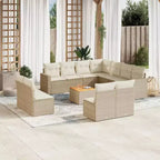 vidaXL Salon de jardin 12 pièces avec coussins en résine tressée beige