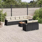 vidaXL Salon de jardin 9 pcs avec coussins résine tressée