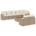 vidaXL 9 Piece Patio Sofa Set with Cushions Poly Rattan