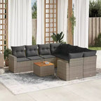 vidaXL Salon de jardin avec coussins 9 pièces résine tressée