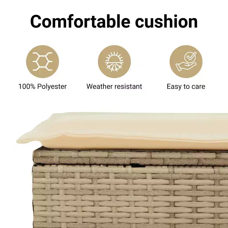 vidaXL Salon de jardin avec coussins 3 pièces en résine tressée