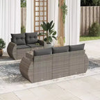 vidaXL 6 Piece Patio Sofa Set with Cushions Outdoor Furniture Poly Rattan