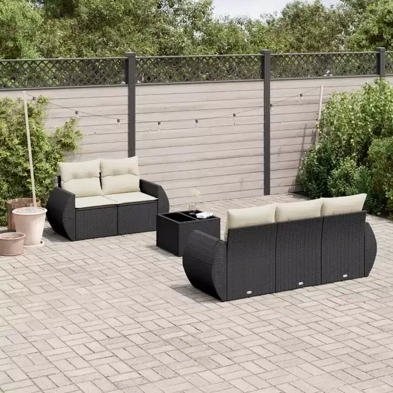 vidaXL 6 Piece Patio Sofa Set with Cushions Outdoor Furniture Poly Rattan
