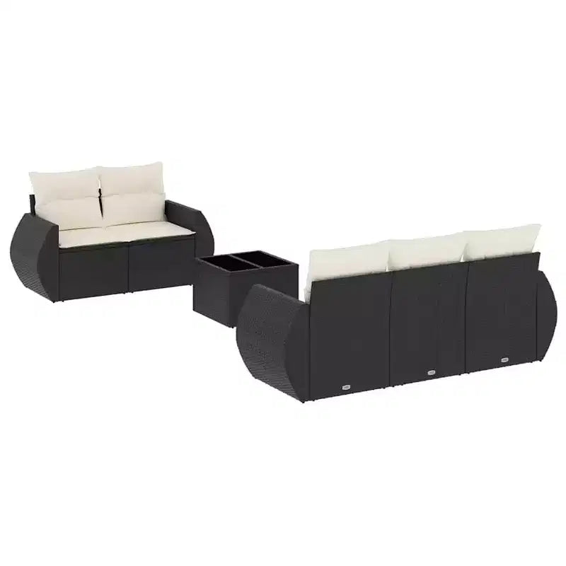 vidaXL 6 Piece Patio Sofa Set with Cushions Outdoor Furniture Poly Rattan