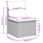 vidaXL 12 Piece Patio Sofa Set with Cushions Poly Rattan