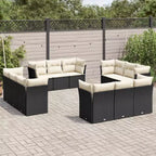 vidaXL 12 Piece Patio Sofa Set with Cushions Poly Rattan