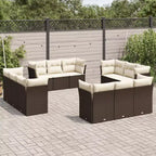 vidaXL 12 Piece Patio Sofa Set with Cushions Poly Rattan