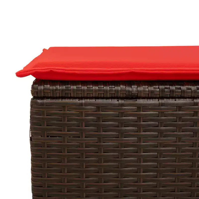 vidaXL Salon de jardin 6 pcs avec coussins résine tressée - Noir et bleu avec table