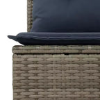 vidaXL 7 Piece Patio Sofa Set with Cushions Brown Poly Rattan