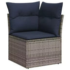 vidaXL 7 Piece Patio Sofa Set with Cushions Brown Poly Rattan