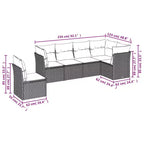 vidaXL 7 Piece Patio Sofa Set with Cushions Brown Poly Rattan