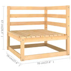 vidaXL Ensemble de mobilier de jardin 6 pièces, canapé d'angle d'extérieur en bois de pin massif