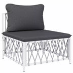 vidaXL Patio Furniture Set 10 Piece Garden Sectional Sofa with Cushions Steel