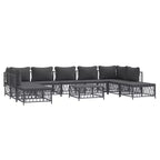 vidaXL Patio Furniture Set 10 Piece Garden Sectional Sofa with Cushions Steel