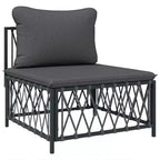 vidaXL Patio Furniture Set 10 Piece Garden Sectional Sofa with Cushions Steel