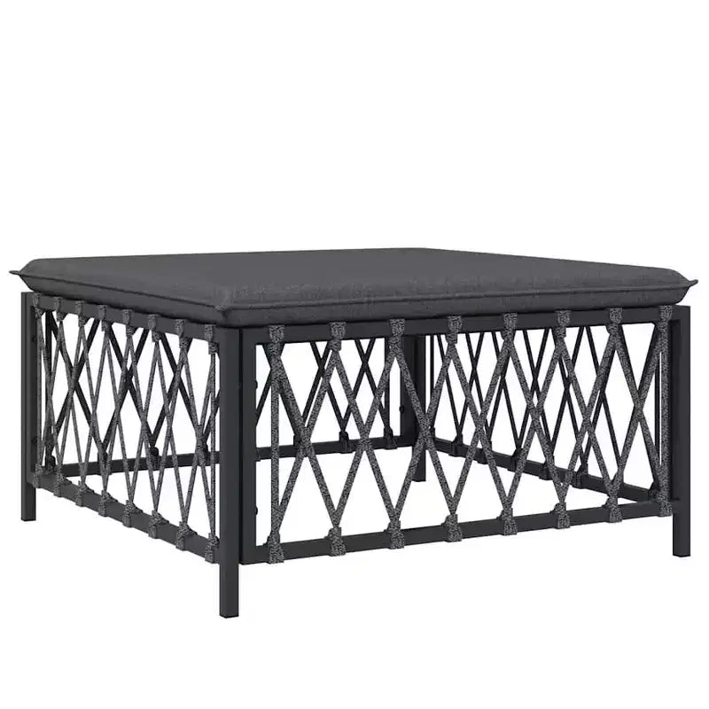vidaXL Patio Furniture Set 10 Piece Garden Sectional Sofa with Cushions Steel