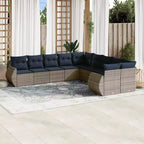 vidaXL Patio Sofa Set with Cushions Outdoor Furniture 12 Piece Poly Rattan