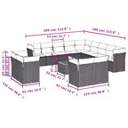 vidaXL 14 Piece Patio Sofa Set with Cushions Poly Rattan