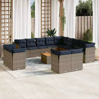 vidaXL 14 Piece Patio Sofa Set with Cushions Poly Rattan