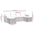 vidaXL 6 Piece Patio Sofa Set with Cushions Poly Rattan
