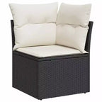 vidaXL 6 Piece Patio Sofa Set with Cushions Beige Poly Rattan