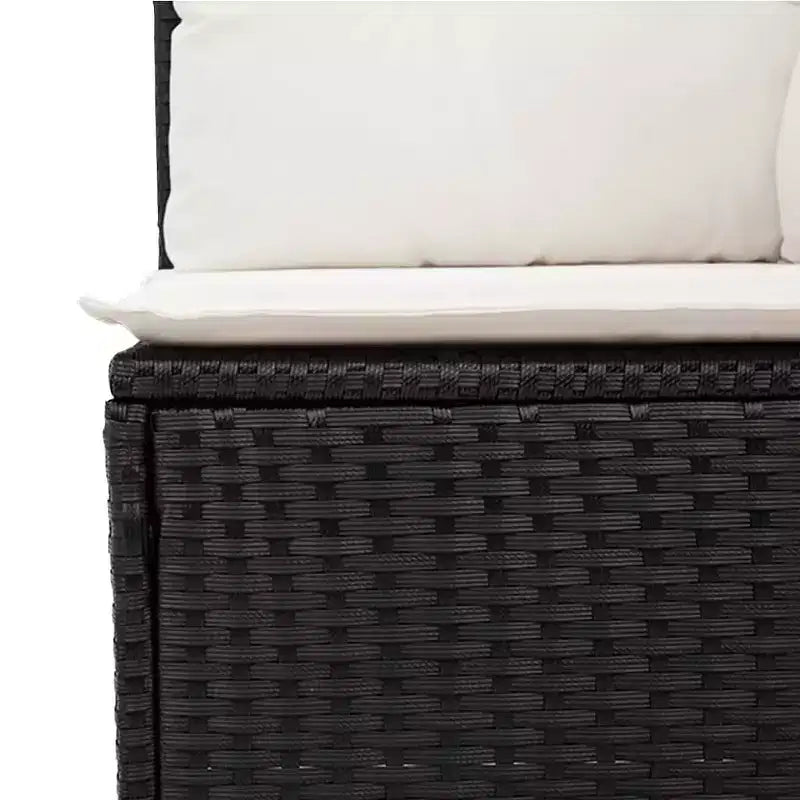 vidaXL 6 Piece Patio Sofa Set with Cushions Beige Poly Rattan
