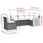 vidaXL 6 Piece Patio Sofa Set with Cushions Beige Poly Rattan